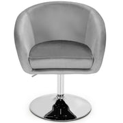 Sgabello da bar moderno comodo ergonomico girevole alto (72-86 cm) in velluto grigio 20_0019405
