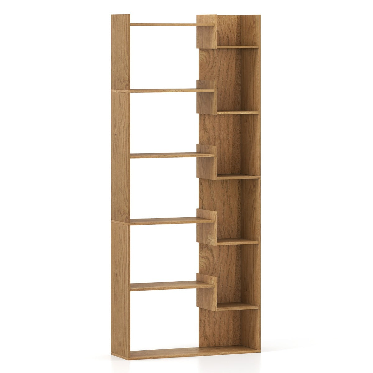 Libreria a 6 ripiani scaffale in legno-Scaffale aperto per esposizione unit¨¤ di archiviazione decorativa per studio Legno naturale