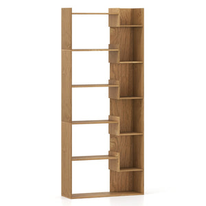 Libreria a 6 ripiani scaffale in legno-Scaffale aperto per esposizione unit¨¤ di archiviazione decorativa per studio Legno naturale