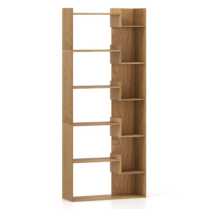 Libreria a 6 ripiani scaffale in legno-Scaffale aperto per esposizione unit¨¤ di archiviazione decorativa per studio Legno naturale