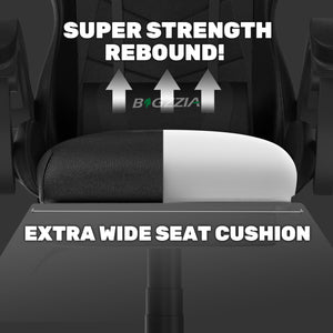 Sedia Gaming con Poggiapiedi Telescopico - RATTANTREE - Sedie da gamer con Cuscino Lombare & Poggiatesta- Schienale Regolabile 90-155° - Nero