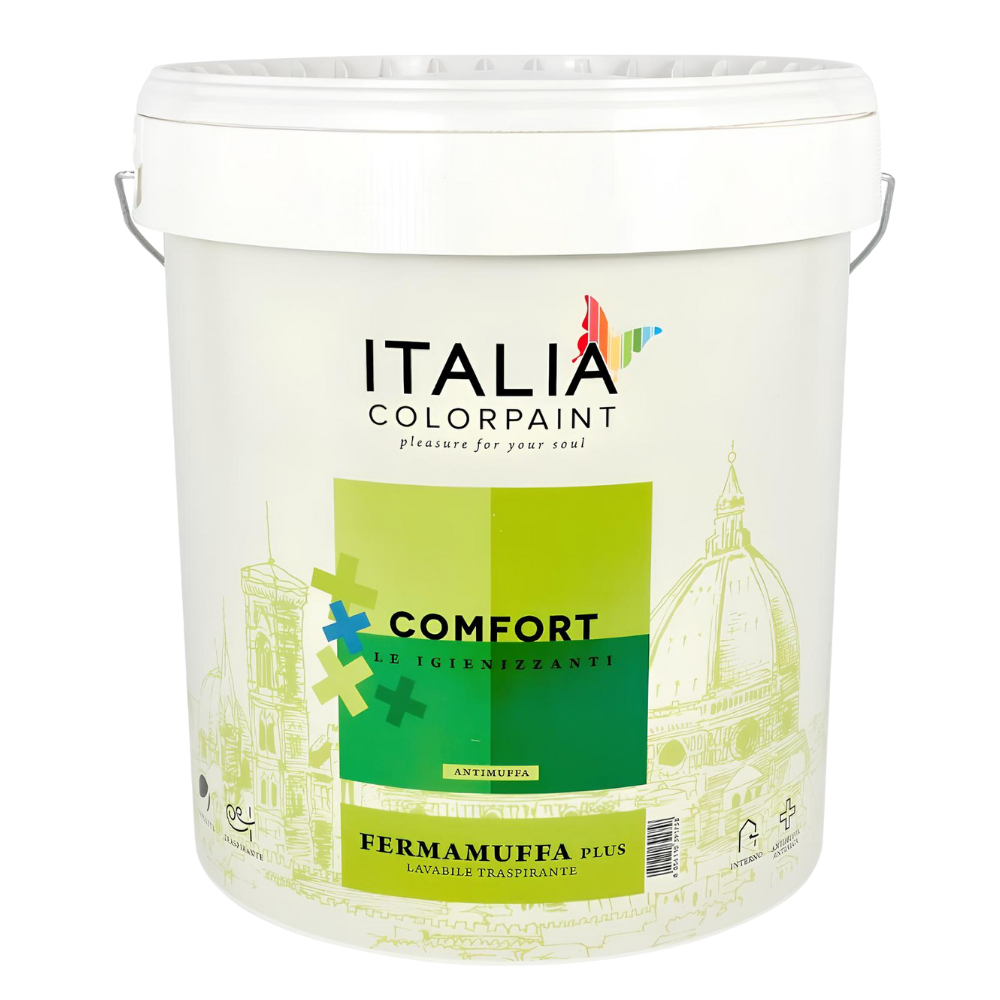 Idropittura lavabile traspirante bianca interni umidità comfort fermamuffa plus *** formato 4 lt, confezione 1
