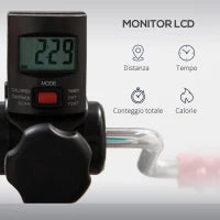 Pedaliera per Braccia e Gambe con Schermo LCD, Altezza e Resistenza Regolabile, 56x44-56x75-97 cm