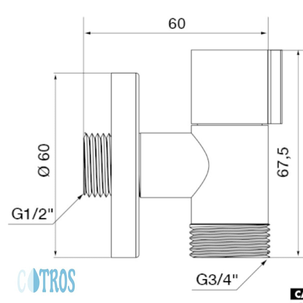 Rubinetto arredo attacco lavatrice lavastoviglie 1/2 x 3/4 cromato