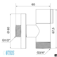 Rubinetto arredo attacco lavatrice lavastoviglie 1/2 x 3/4 cromato