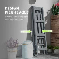 Portapiante Verticale 3 Livelli a Doghe, in Legno di Abete, 100x36x112 cm, Grigio