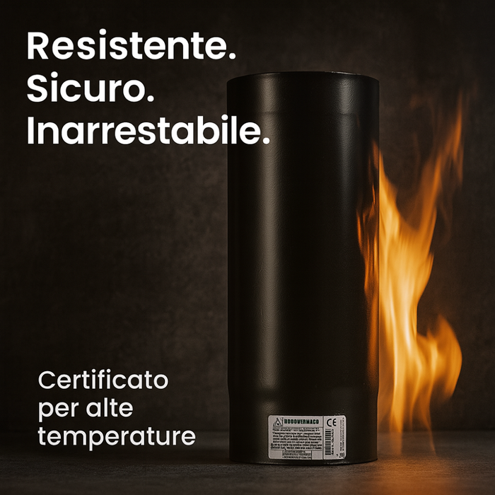 Tubo lineare arredo canale da fumo stufa a pellet sistema scarico diametro 180mm *** misura h 1000 mm, confezione 1