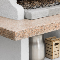 Barbecue in cemento pianosa rosso piano effetto granito maxi griglia refrattario