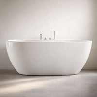 Vasca da bagno free standing ovale acrilico bianco lucido 3 misure h 60 cm *** misure 160x80x60 cm, confezione 1