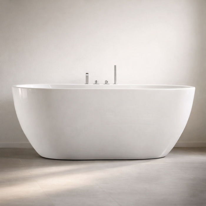 Vasca da bagno free standing ovale acrilico bianco lucido 3 misure h 60 cm *** misure 160x80x60 cm, confezione 1