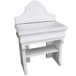 Pilozza lavabo bianca serie romantica cemento calcestruzzo 90 x 50 x h.28 cm