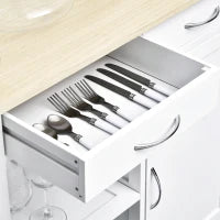 Carrello da Cucina Classico con Cassetti e Ruote in Legno Salvaspazio 89x40x84cm