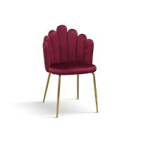 PAZZO DESIGN Sedia Sissi Bordeaux set da 4 in velluto e gambe in metallo