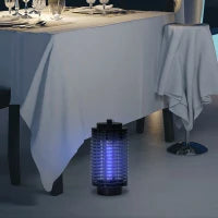 Lampada Antizanzare Elettroinsetticida con Luce UV per Interno ed Esterno, 11x11x26 cm, Nero