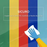 Set Costruzioni Morbide per Bimbi 1-3 Anni con 5 Blocchi Colorati, in Finta Pelle e Schiuma, Multicolore