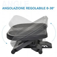 Pedana Poggiapiedi da Scrivania o Ufficio, Antiscivolo con Altezza Regolabile (10-16.5cm) e Angolazione 0-30°