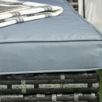 Salotto da Giardino con Divanetto, Chaise Longue e Tavolino in Rattan PE con Cuscini, Grigio