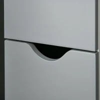 kleankin Colonna Bagno con 2 Ripiani e 2 Armadietti, in Legno, 15.2x29.8x118 cm, Bianco e Grigio