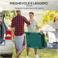 Sdraio da Giardino Pieghevole con Schienale Reclinabile su 4 Posizioni, 188x56x28cm, Verde