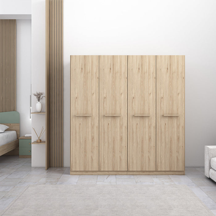 Armadio 4 ante con ripiano e appendiabiti 180X52X186H