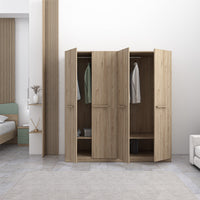 Armadio 4 ante con ripiano e appendiabiti 180X52X186H