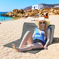 Set 2 Lettini Spiaggia Pieghevoli con Schienale Regolabile a 5 Livelli e Borsa, Grigio