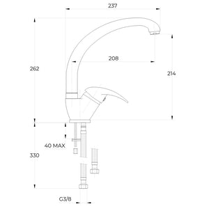 Miscelatore monoforo ottone per lavello cucina maiorca erogazione orientabile *** finitura- cromo lucido, confezione 1