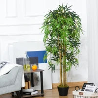 Bambù Artificiale con Vaso per Interno ed Esterno, Φ18x150cm