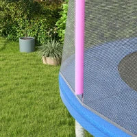 Rete di Protezione per Trampolini a 8 Pali con Ingresso con Cerniera, in PE, Ø366x180 cm, Nero e Rosa