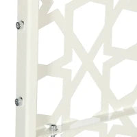 Pannello Decorativo per la Privacy da Esterno con Motivo in Metallo, 92 x 45 x 198 cm, Bianco