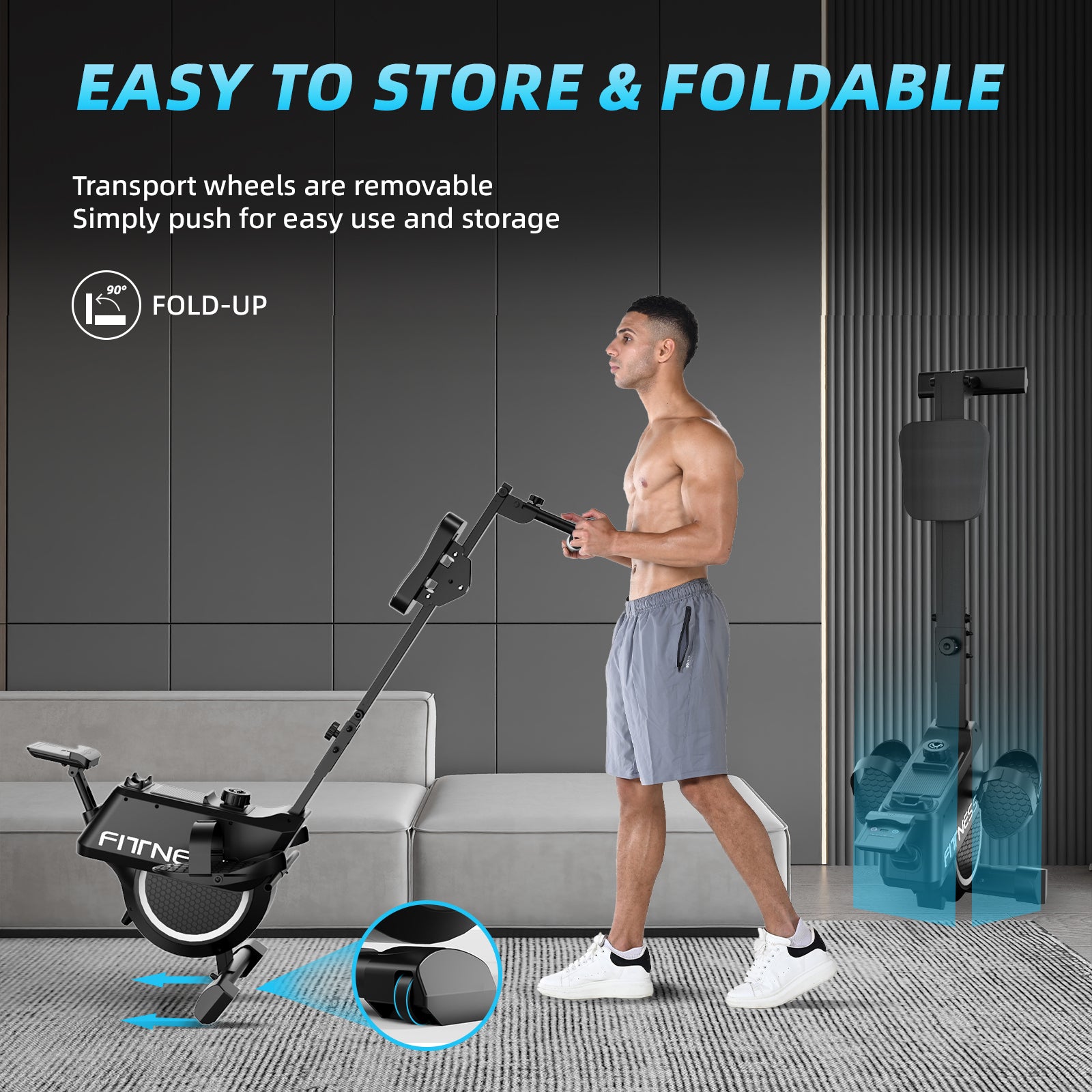 Vogatore per Casa Magnetico - RATTANTREE - Vogatori idraulico magnetico/domestico, 8 Livelli di Resistenza, Carico Massimo 120 kg