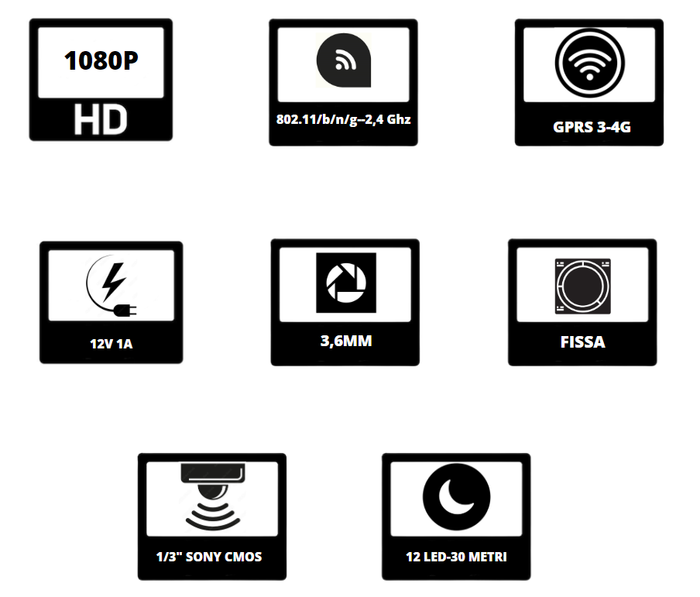 Telecamera ip/wi-fi 4g esterno proxe 2 megapixel