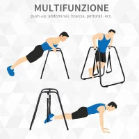 Barre per Dip con Passanti e Maniglie Imbottite, 90x81x92.5 cm, Nero