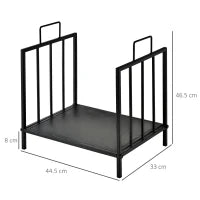 Portalegna per Camino 25kg max per Interno ed Esterno con 2 Maniglie, in Metallo, 44.5x33x46.5 cm, Nero