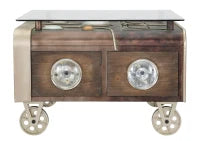 Tavolo Da Caffe' Old Style C/Vetro Cm 83X80X52,5