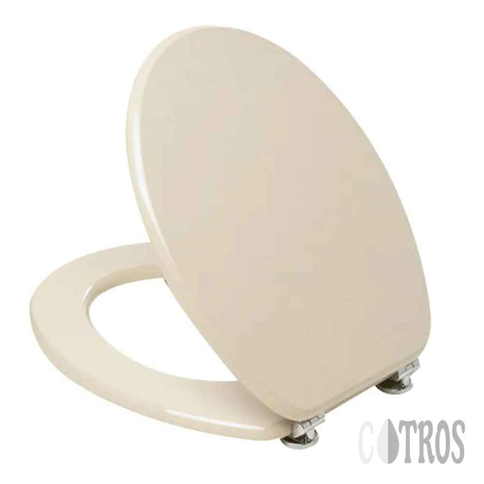 Tavoletta universale legno rivestito con cerniere metallo champagne wc