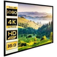 Telo Proiettore da 100 Pollici 16:9/4:3, Schermo Proiezione a Muro Compatibile con Proiettori LED e LCD per Casa o Ufficio