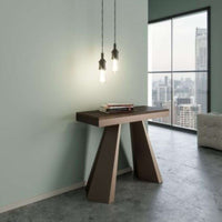 shopinnovativo- Consolle allungabile 90x40/300 cm Diamante Evolution noce telaio e gambe orso