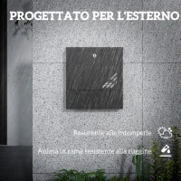 Cassetta Postale a Muro in Metallo con Finestrella e Serratura, 30x8.5x32.5 cm, Grigio Carbone