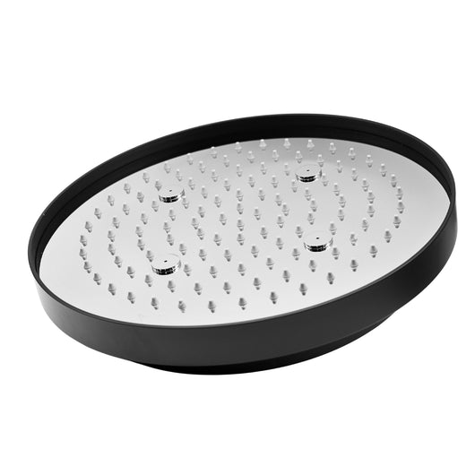 Ogomondo soffione doccia ad incasso nero opaco tondo diametro 300 mm a pioggia *** tinta nero, confezione 1