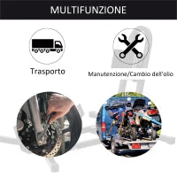 Blocca Ruota Moto Regolabile su 3 Livelli da 250 kg max in Metallo, 60x55x43 cm, Nero