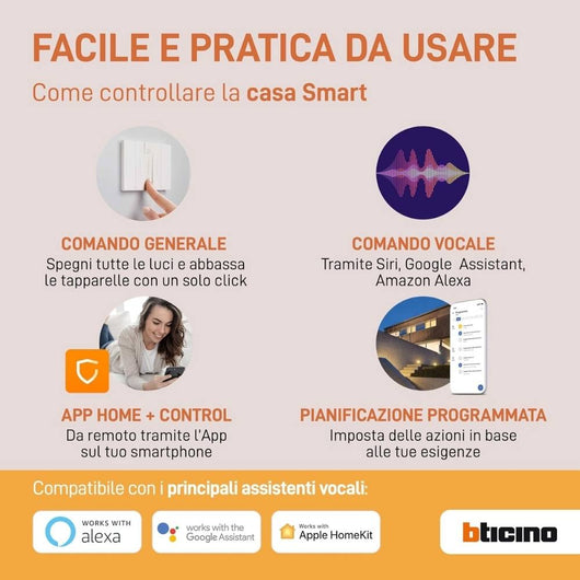Bticino living now k4003c deviatore connesso smart per controllo luci