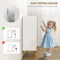 Scarpiera a 2 Porte, con 4 Ripiani Regolabili 72 x 31,5 x 95 cm, Bianco