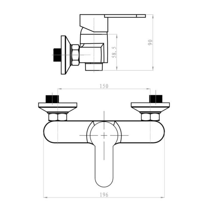 Miscelatore esterno doccia rubinetto monocomando cromato *** confezione 1