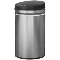 Secchio della Spazzatura Cucina Automatico 30 L Sensore Infrarossi Chiusura Automatica Antimacchia Acciaio Inossidabile Argento
