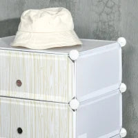 Mobile Scarpiera Modulare Salvaspazio, 6 Cubi 45x35x17 cm in Acciaio e PP, Bianco