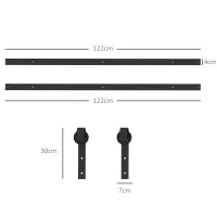 Kit Porta Scorrevole 90kg max Salvaspazio in Acciaio al Carbonio con Accessori 244x0.5x4 cm, Nero