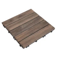 Piastrelle per Esterni Pavimento in Legno, Set 27 Pezzi Montaggio a Incastro, 30x30x2.5 cm