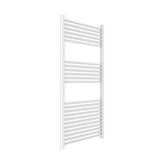 Termoarredo scaldasalviette tubolare tondo acciaio colore bianco opaco *** finitura- bianco opaco, misure h1200xl500x...