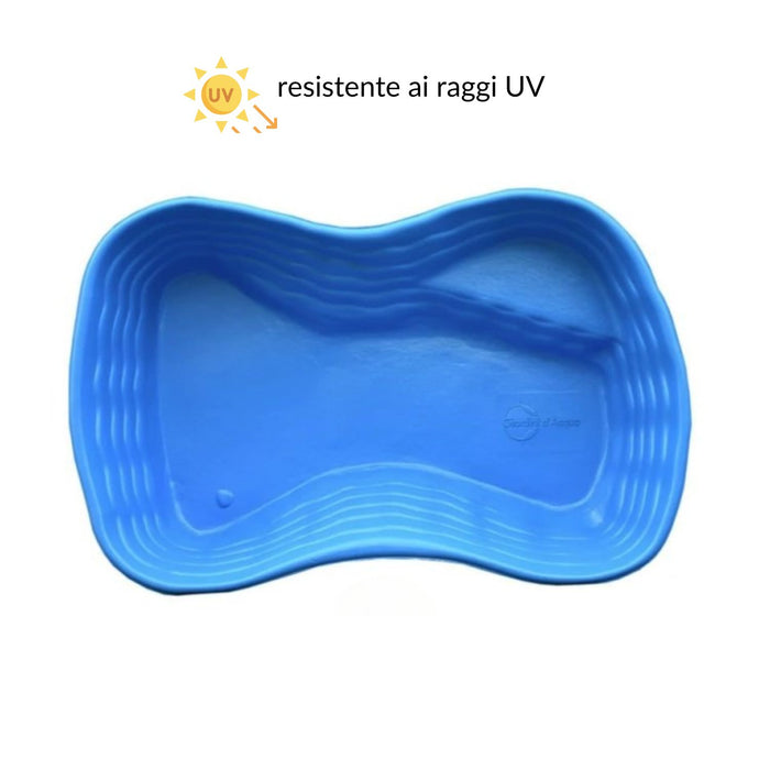 Laghetto da giardino bolsena azzurro litri 600 da 178x125xh45